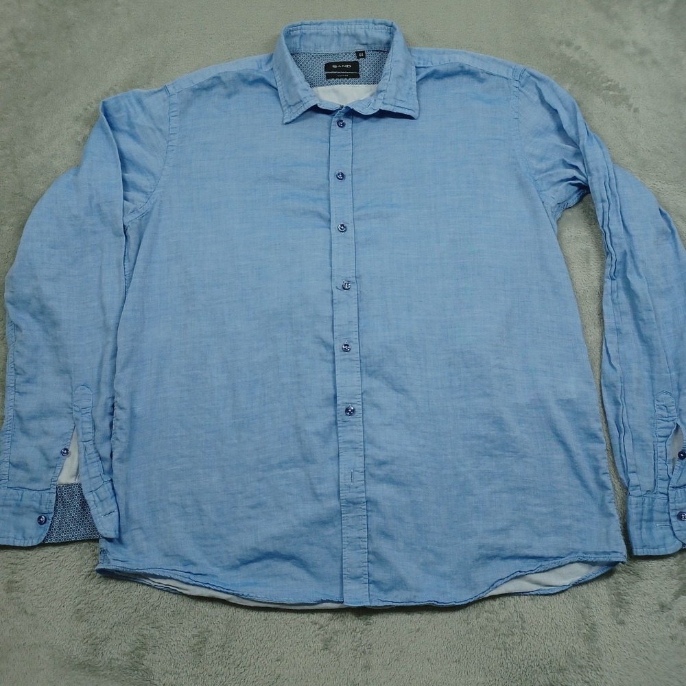 Sand‎ Copenhagen Shirt Mens 44 Blue Button Up Lavato Long Sleeve Preppy